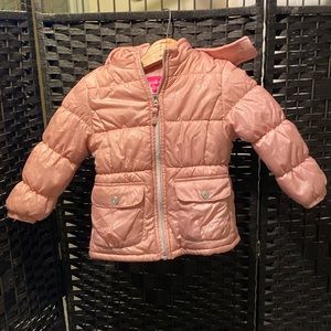 Pink Platinum Girls Glitter Puffer Coat Size 4T